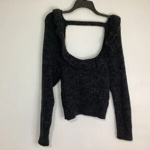 Topshop Open Back Ruffle Sweater NEW XS